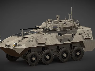 Armored Military Tank Featuring Camouflage Paint Multiple Wheels And Weapon System 3d model