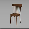 Classic Wooden Chair With Slatted Back And Slender Legs For Home Furniture