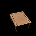 Simple Wooden Desk With Square Plank Top And Metal Legs Design