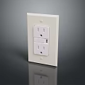 White Dual Outlet Electrical Wall Socket For Computer Devices Power Supply And Charging 3d model