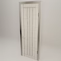 Light Colored Hinged Door with Black Vertical Stripes and Silver Handle Design 3d model