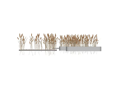Decorative Flower And Herb Arrangement In Modern Metal Planter Containers 3d model