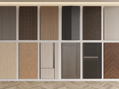 Various Wall Panels With Different Wooden Textures And Color Options For Interior Design 3d model