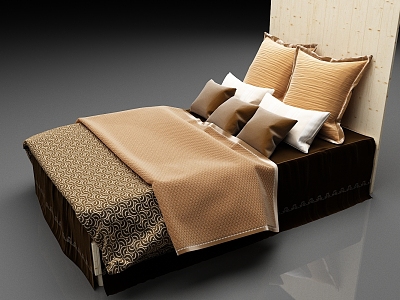 Wooden Bed Furniture Single Bed 3d model