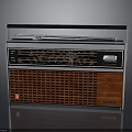 Vintage Grundig Radio with Wooden Panel Metal Frame Tuning Dial and Classic Design