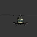Detailed Military Helicopter Model With Camouflage Rotors And Weapons