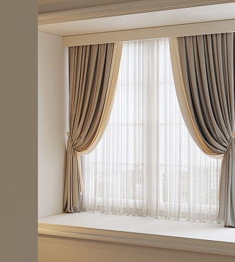 Modern home curtains 3d model