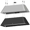 Modern Kitchen Range Hood With Sleek Black Design And LED Lighting 3d model