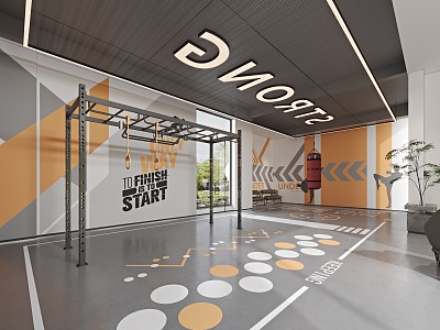 Modern Gym Fitness Area 3d model