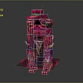 Pink Character And Creature 3D Model With Mechanical Body And Detailed Design Features