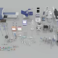 Comprehensive Medical Devices Assortment With Hospital Beds Wheelchairs Surgical Tools And Monitoring Equipment