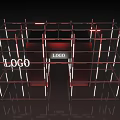 Modern Event Entrance with Metal Frame Structure and Illuminated LOGO
