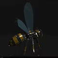 Mechanical Ant Shaped Industrial Equipment 3D Model With Yellow Gray Design Mechanical Legs And Wings