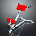 Fitness Sit Up Bench With Red Pads And Silver Metal Frame For Abdominal Training
