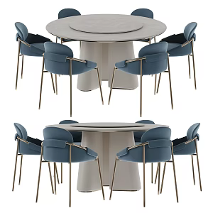 Dining table and chair combination 3d model
