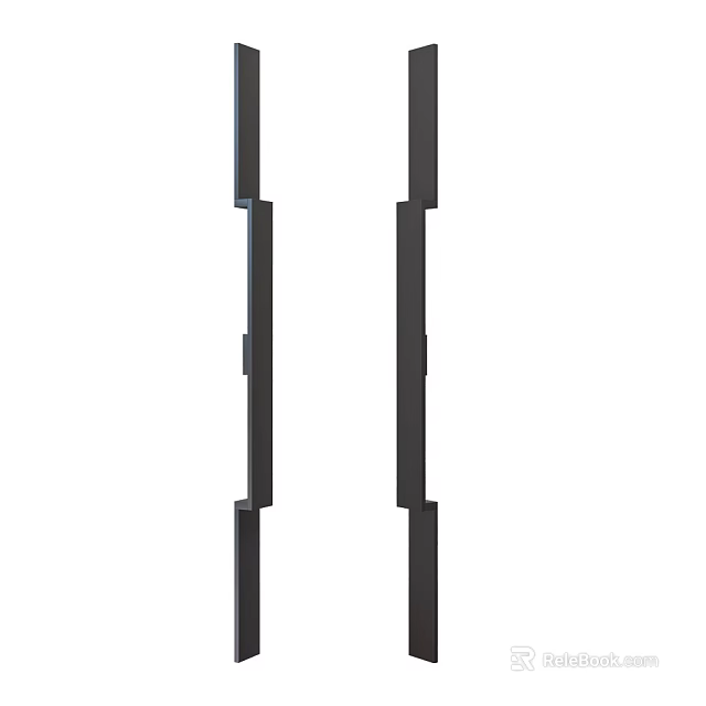 Modern Sleek Black Metal Door Handle Design for Home Interior Doors 3d model 