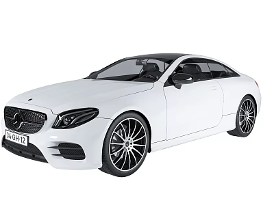 White Mercedes Benz Two Door Coupe With Black Alloy Wheels And Sporty Design 3d model