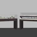 Dark Colored Display Cabinets With Glass Covers For Retail Store Ceramic Ornaments And Small Accessories