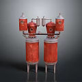 Booster sci-fi switch flame booster aircraft engine switch electronic switch power switch 3d model