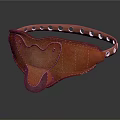 Genuine Brown Leather Belt With Riveted Design And Handcrafted Curved Buckle Detail