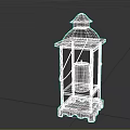 Traditional Wooden Lantern Furniture with Black Frame and White Candle Inside for Home Decor