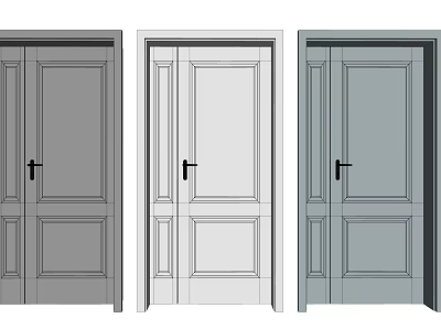 Double Door Design with Various Color Options for Home Interior Main and Secondary Panel Styles 3d model