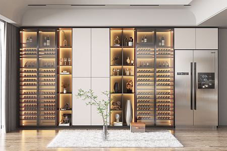 Modern Wine Cabinet 3d model