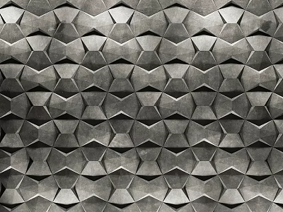 Geometric Metallic Background Wall With 3D Textured Pattern And Modern Design Style 3d model