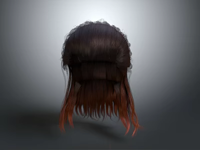 Game And Movie Character Hairstyle Design With Brown Ombre Hair And Intricate Braided Patterns 3d model