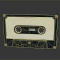 Vintage Cassette Tape Classic Audio Storage Tool With Green And White Retro Design