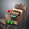 Commercial Equipment Featuring Control Panel Buttons Green Knobs And Metal Casing