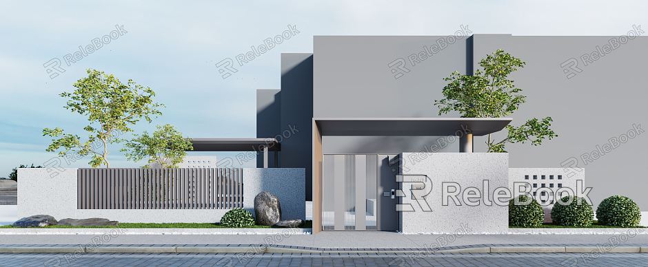 Modern Gate Villa Courtyard model