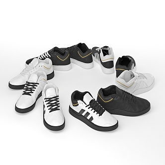 Modern Shoes Men's Shoes Combo 3d model