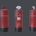 Public Facility Red Royal Mail Post Boxes With 1st Class Service 3d model