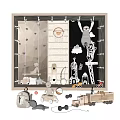 Indoor Fun Play Equipment With Climbing Wall Swing Chalkboard Drawings And Toys