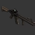 Tactical Military Rifle With Camouflage Design Long Barrel And Ventilated Handguard