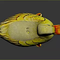 Yellow Decorative Duck Figurine Featuring Shiny Feathers Orange Beak And Feet