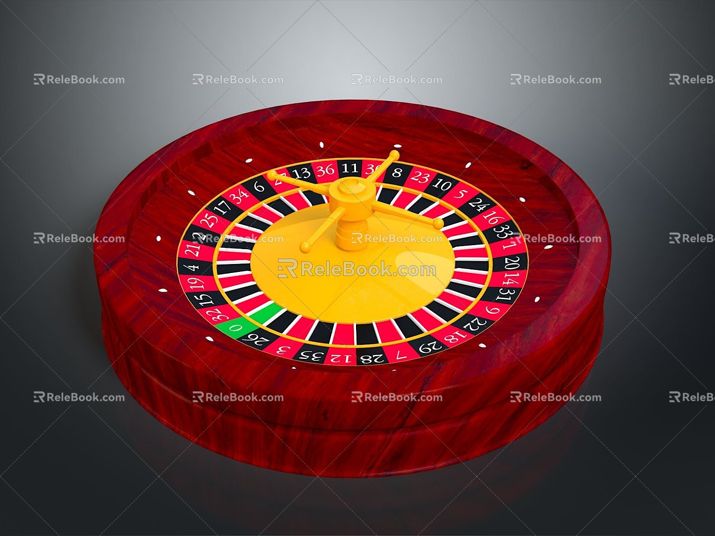 Roulette table gambling table gambling equipment items 3d model