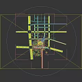 Aerial View Planning of Modern High Rise Building with Surrounding Green Trees and Roads