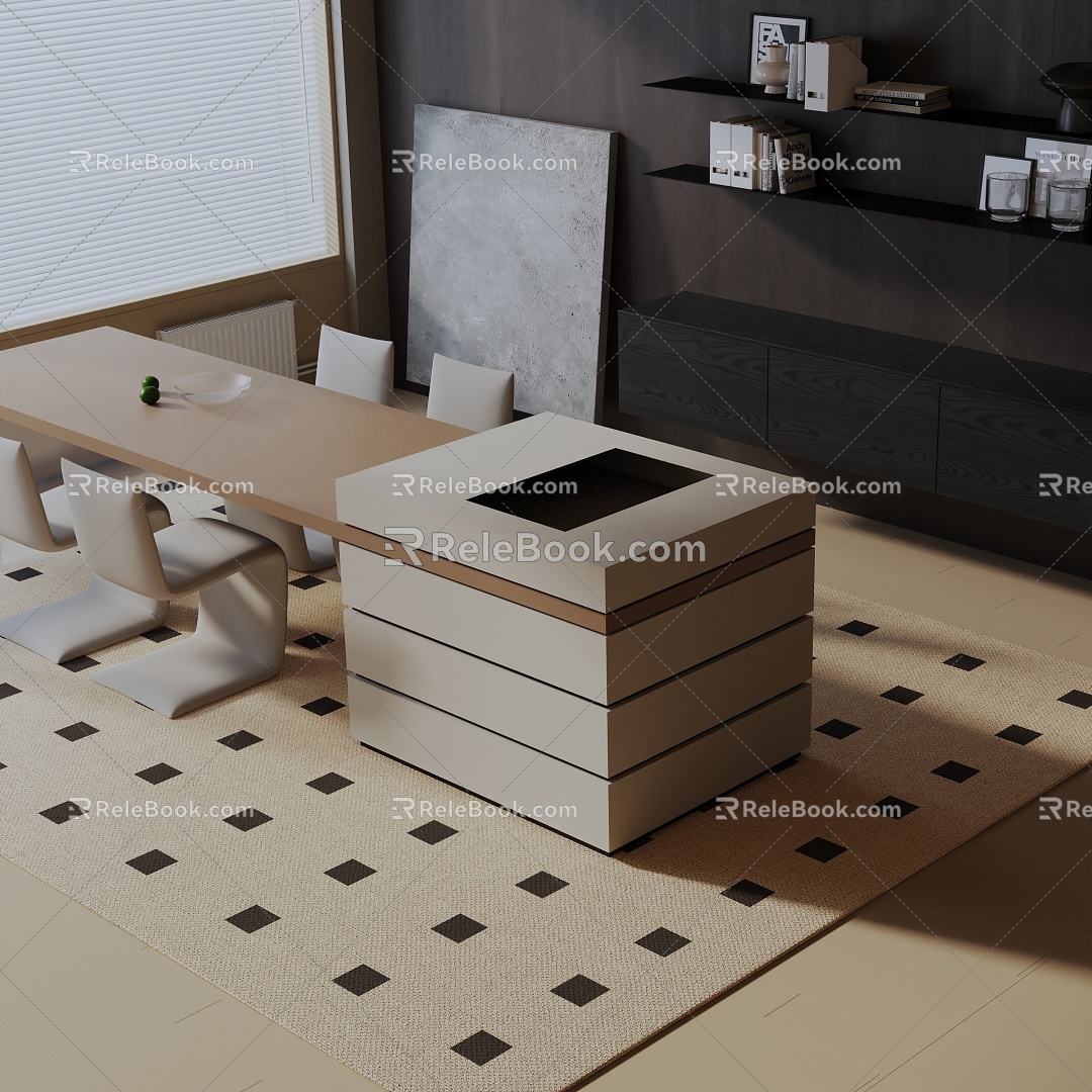 Modern table combination 3d model