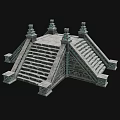 Stone Pedestal Platform Stone Stairway Remains Monuments Architecture 3d model