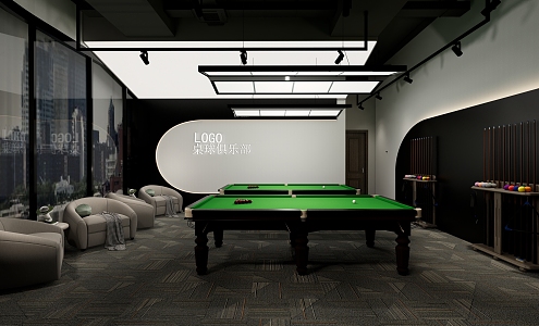 Modern Billiards Room Billiards Hall Clubhouse 3d model