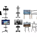 Various TV Screens With Different Stand Mounting Styles And Display Options 3d model