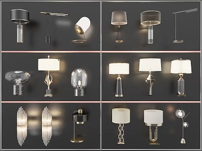Modern Table Lamps With Various Designs For Home Decor And Lighting 3d model
