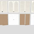 Different Style Wardrobe Doors With Shutter Design And Double Panel In White Beige Colors