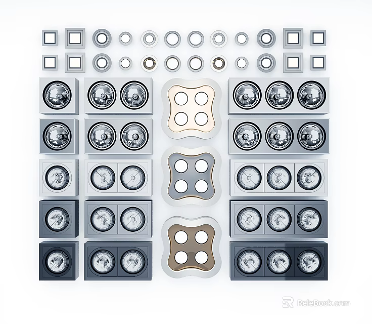 Various Modern Downlights And Spotlights Collection With Different Designs For Interior 3d model