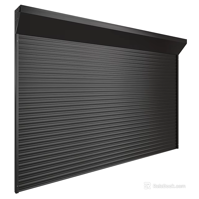 Black Steel Roll Up Security Door With Durable Design For Home Protection 3d model 
