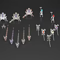Reptile Mechanical Style Metal Models With Various Colorful Designs On Black Background