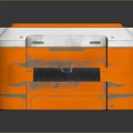 Sturdy Orange Storage Case Design With White Edges And Multiple Compartments 3d model