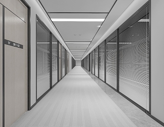 modern aisle company aisle office aisle corridor walkway office high partition louver glass partition aisle ceiling 3d model